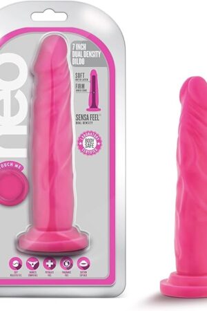 Blush Novelties Neo Realistic Dildo - 7.5 Inch Length and 1.5 Inch Width - Sensa Feel Dual Density - Strong Suction Cup for Hands Free Play and Harness Strap - Sex Toy for Men Women Couples