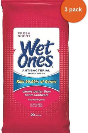 20CT Wet Ones Wipes - Pack of 3