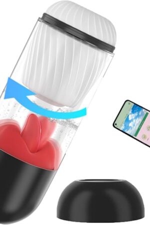 Automatic Male Masturbator with 9 Tongue Vibration & 360? 9 Tongue Licking Modes, Silicone Female Tongue Licking Vibrator 2 Ways to Use Adult Sex Toy for Men & Women