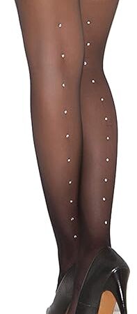 Women's Sheer Thigh Hi with Rhinestone Back Seam Plus Size