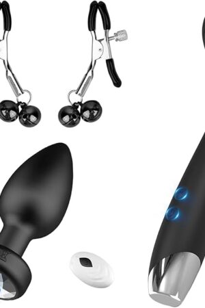 Clitoral Vibrator Sex Toys for Women - 3-in-1 Pleasure Sex Toy Kit with G-Spot Vibrator, Anal Plug, Clit Stimulator, Nipple Toys & Waterproof Bullet Vibrators - Couples & Solo Play