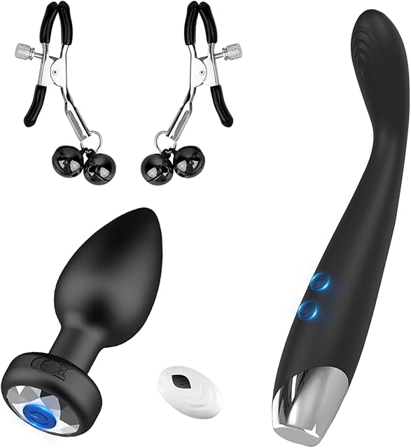 Clitoral Vibrator Sex Toys for Women - 3-in-1 Pleasure Sex Toy Kit with G-Spot Vibrator, Anal Plug, Clit Stimulator, Nipple Toys & Waterproof Bullet Vibrators - Couples & Solo Play