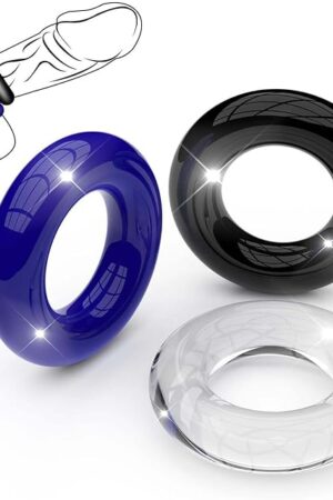 3 Pcs Silicone Cock Rings Rubber Penis Rings for Male 3 Colors Silicone Cock Rings for Couple Men for Longer Harder Stronger 2024 New Adult Sex Toys Soft and Waterproof CRY1111