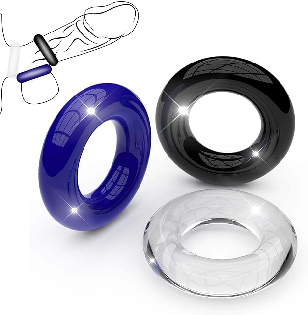 3 Pcs Silicone Cock Rings Rubber Penis Rings for Male 3 Colors Silicone Cock Rings for Couple Men for Longer Harder Stronger 2024 New Adult Sex Toys Soft and Waterproof CRY1111