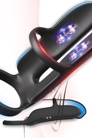 Vibrating Cock Ring Penis Sleeve for Support Delay G Spot Pleasure, Penis Ring Vibrator Extender, Couples Male Adult Sex Toys Games for Men Women, LITLLS Girth Couple Mens Sex Toy