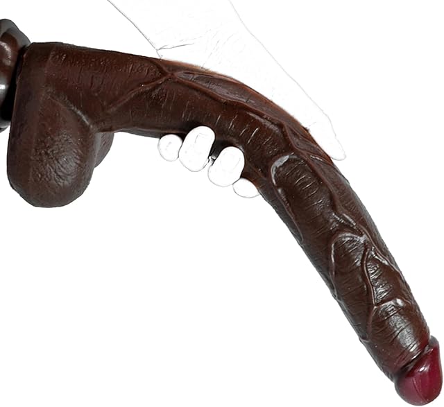 16.5 Inch Realistic Big Black Dildo Extra Long Thin Dildo with Strong Suction Cup for Hands-Free Lifelike Silicone Dildo for Vagina Anal Stimulation(L)