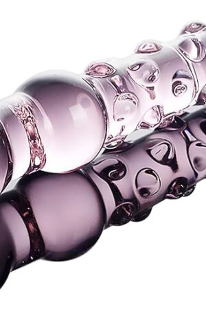 Double Ended Glass Dildo Butt Plug - Crystal Anal Plug Dildo Glass Pleasure Wand Glass Butt Plug Anal Beads Stimulator Double Ended Prostate Massager Fetish Masturbation Sex Toy for Women Men