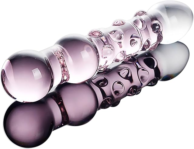 Double Ended Glass Dildo Butt Plug - Crystal Anal Plug Dildo Glass Pleasure Wand Glass Butt Plug Anal Beads Stimulator Double Ended Prostate Massager Fetish Masturbation Sex Toy for Women Men