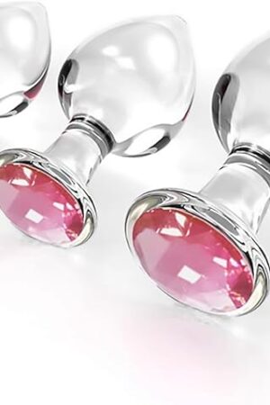 3Pcs Crystal Glass Anal Plug with Luxury Jewelry Design - Small, Medium and Big Glass Butt Plug Anus Dilator Anal Training Kit Prostate Massage Masturbation Sex Toy for Men Women Lover