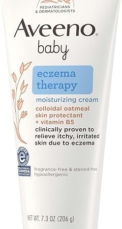 Aveeno Baby Eczema Therapy Moisturizing Cream, Natural Colloidal Oatmeal & Vitamin B5, Baby Eczema Cream for Dry, Itchy, Irritated Skin Due to Eczema, Paraben- & Steroid-Free, 73 oz
