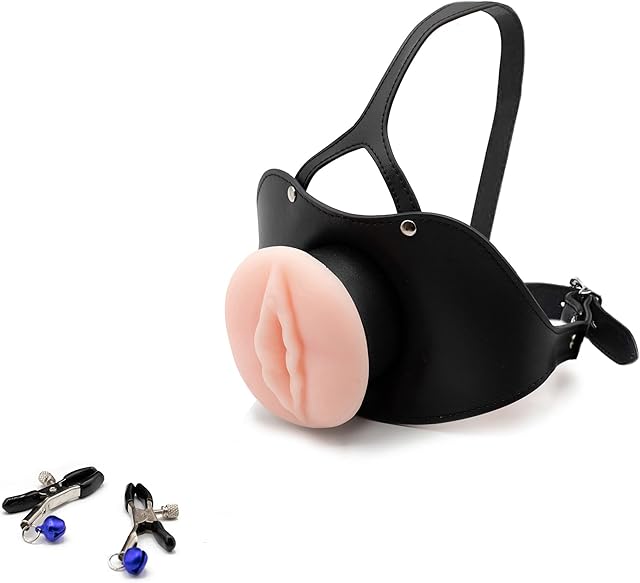 BELSIANG Oral Sex Mouth Gag,Large Model PU Leather Locked Mouth Gags Muzzles (Black, Large)