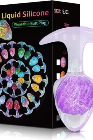 Crystal Anal Plug ? Premium Buttplug for Women, Men & Couples Anal Plugs for Prostate Play, Small Butt Plug Tail, Waterproof, Soft Silicone for Comfort and Pleasure?Purple?