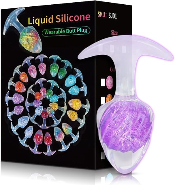 Crystal Anal Plug ? Premium Buttplug for Women, Men & Couples Anal Plugs for Prostate Play, Small Butt Plug Tail, Waterproof, Soft Silicone for Comfort and Pleasure?Purple?