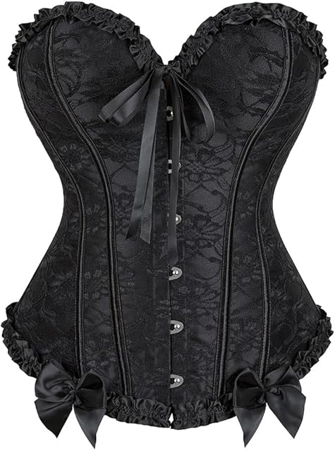 Corset Tops for Women, Bustier Shapewear Lingerie, Waist Shaping Lace Push Up Bodysuit Pleated Lace Corset Tops