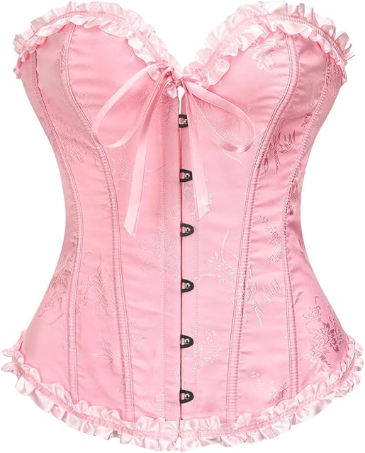 White Corset Top for Women - Lace Up Floral Bustier Satin Elegant Bridal Corset for Weddings, Parties, Costumes