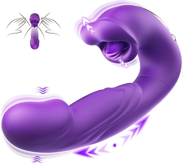G Spot Vibrator Dildo - Thrusting Vibrator Women Sex Toys with 7 Thrusting & Vibrating & Licking Modes Tongue Toy for Women for Clitoral Stimulation Thrusting Dildo Anal Sex Toys