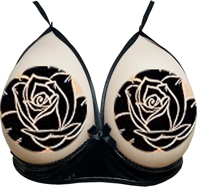 Women Spandex Leather Bras, Sexy Push Up Bra with No Underwire, Lingerie for Womens