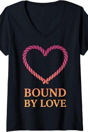 Womens Kinky BDSM Bondage Shibari Rope Fetish Art V-Neck T-Shirt
