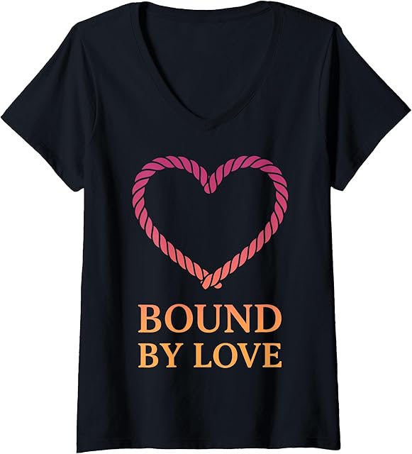 Womens Kinky BDSM Bondage Shibari Rope Fetish Art V-Neck T-Shirt