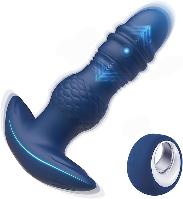 Anal Sex Toys Vibrators Butt Plug with Remote Control for Men Women,Prostate Massager with 7 Powerful Thrusting & Vibrating Modes Portable Waterproof Mini Vaginal Anal Massager Adult Sex Toys