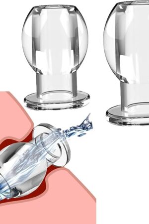 Hollow Anal Plug Vaginal Dilator Speculum, TPE Transparent Anal Plug Anal Speculum Vaginal Stretcher Tunnel Anal Dilator BDSM Enema Toys Sex Toys for Adult Men Women (2 Pcs Style B)