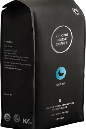 Kicking Horse Coffee, Swiss Water Process, Whole Bean, 2.2 Pound - Organic Whole Bean Coffee Decaffeinated