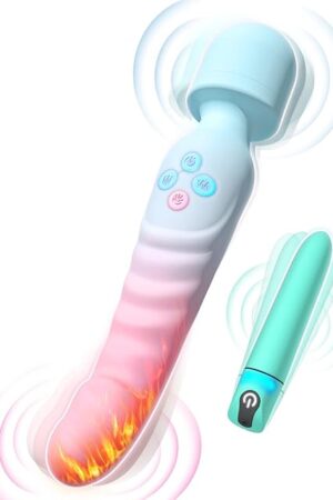 G Spot Vibrator Wand & Bullet Vibrator Set - Vibrators Sex Toys for Women, Clitoral Stimulator Dildo with 7 Vibrating Modes, Waterproof Heating Wand Massager, Adult Sex Toy for Female and Couples
