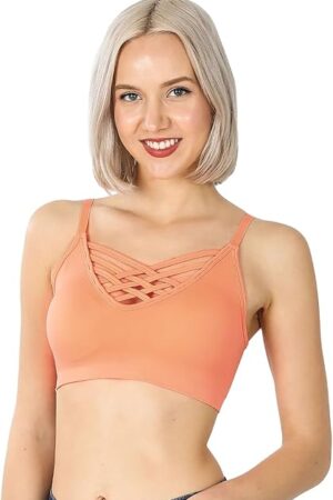 Women's Sexy Cross Strappy Wirefree Sports Bra Bralette