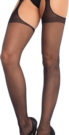 Womens High Waist Sheer Suspender Pantyhose Stockings