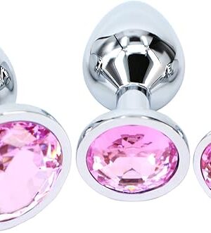 3 pcs Steel Attractive Butt Plug Anal BDSM Jewelry, 3 Size Same Color