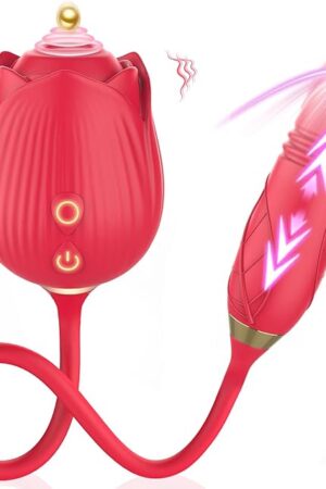 Adult Sex Toys Thrusting Vibrator - MOOLIGIRL Rose Sex Toy with 10 Tapping & Thrusting Modes for G Spot Anal Clitoral Stimulation, Adult Toys Vibrators for Female Couples Play