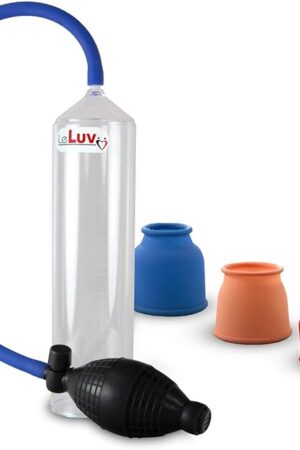 LeLuv Vacuum Pump Easyop Bgrip Ball Handle Bundle with 3 Sizes Silicone Sleeves