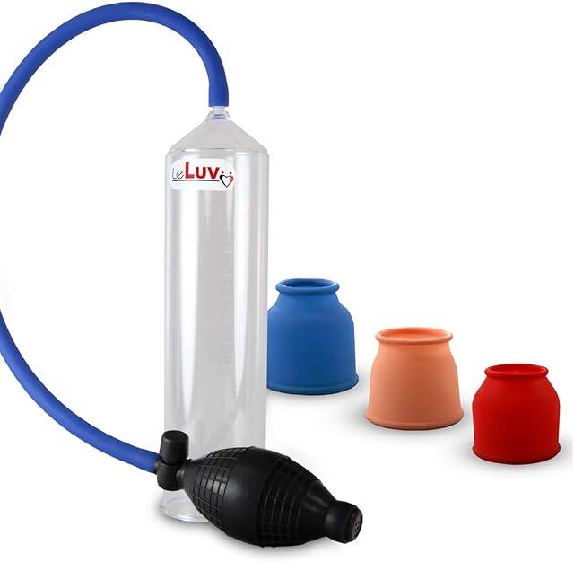 LeLuv Vacuum Pump Easyop Bgrip Ball Handle Bundle with 3 Sizes Silicone Sleeves