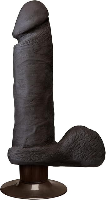 Doc Johnson The Realistic Dildo - Vibrating 8 Inch ULTRASKYN - Vibrating with Suction Cup - for Adults Only, Chocolate