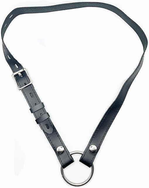 Anti-Off Male Chastity Cage Artificial Leather Penis Cage Accessories, Belt Buckle Adjustable Auxiliary Belt with Cock Rings, Sex Toy Underwear for Men