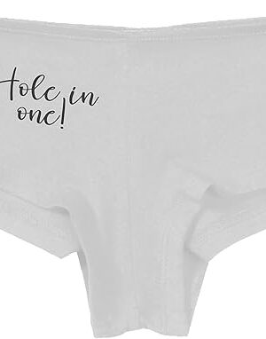 Hole In One Golf Themed Suggestive Bachelorette Slutty Gift White Boyshort Panties Adult Flirty Fun