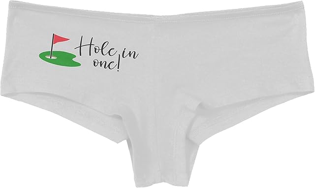 Hole In One Golf Themed Suggestive Bachelorette Slutty Gift White Boyshort Panties Adult Flirty Fun