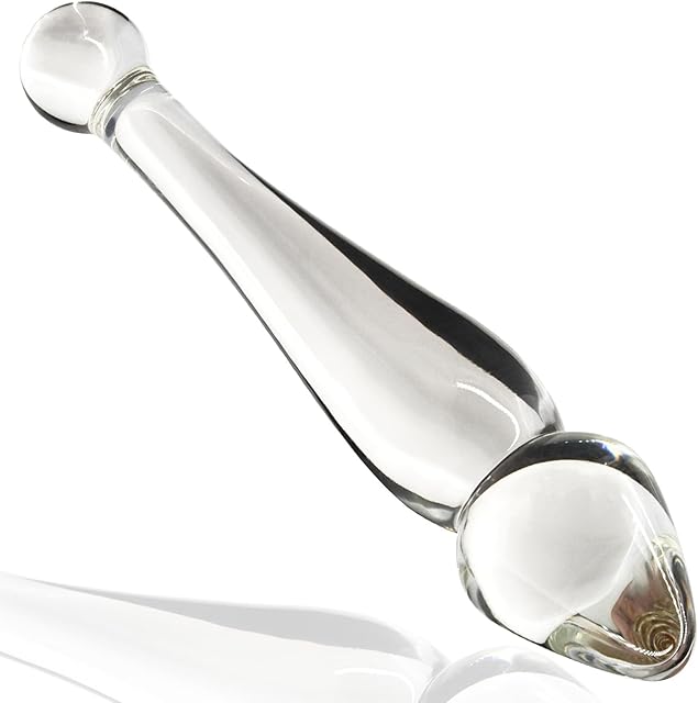 Glass Dildo Double Ended Dildo 811 Inch Anal Plug Butt Plug with Round Ball & Tapered Head Prostate Massager Sex Toy for Men Women Masturbation