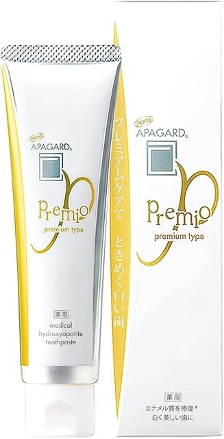 APAGARD? PREMIO, Sangi's Nano-Hydroxyapatite Toothpaste for Naturally Whiter Teeth, No Fluoride, For family use, 105g / 37 Oz, Double Mint, Pack of 2