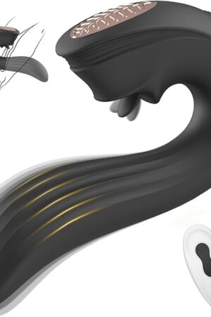 Vibrator Adult Sex Toys for Women - 3 in 1 Tongue Thrusting Vibrators Dildo Rose Sex Toys with 9 Licking Clitoral & 9 Vibration Mode, G Spot Clit Stimulator Pleasure Tools for Female Couples Games