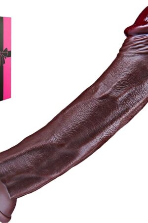 2.3" Diameter Extra Thick Silicone Realistic Black Dildo for Women Men Gay, 12 Inch Long Anal G-spot Dildo with Suction Cup, Extra Wide Huge Girthy Giant Massive Real Dildos Strap on Sex Toy for Adult