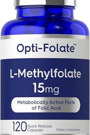 Carlyle L Methylfolate 15mg | 120 Capsules | Value Size | Max Potency | Optimized and Activated | Non-GMO, Gluten Free | Methyl Folate, 5-MTHF | by Opti-Folate