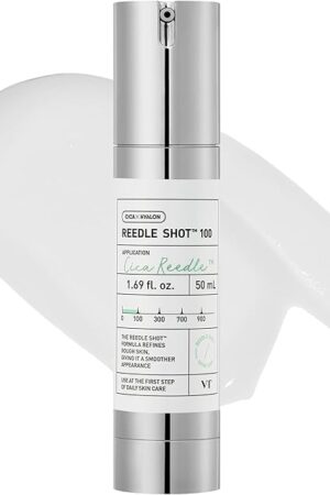 VT COSMETICS CICA Reedle Shot 100, Spicule Microneedling Serum for Pore Care & Exfoliation, Exosome, Centella Asiatica for Glass Skin, Skin Texture, Korean Liquid Skin Booster (169 Fl Oz / 50ml)