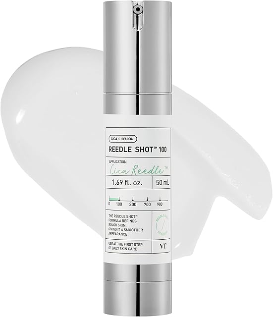 VT COSMETICS CICA Reedle Shot 100, Spicule Microneedling Serum for Pore Care & Exfoliation, Exosome, Centella Asiatica for Glass Skin, Skin Texture, Korean Liquid Skin Booster (169 Fl Oz / 50ml)
