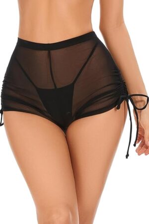 Women's Sheer Shorts : Sexy Mesh Cover Up Shorts