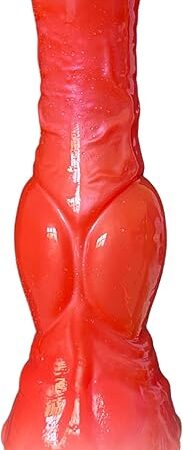 7 inch Knotted Dildo, Realistic Shape, Dog Wolf Animal Furry Cannine Dildo, Werewolf Dildo, Knot for beginers, Fantasy Adult Toy, Sex Toy, Gift, BDSM Toys, Cute Little Dog Dildo (Red)
