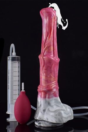 12" Silicone Realistic Squirting Horse Dildo Anal Plug ButtPlug, Ejaculating Lifelike Huge Thick Knotted Dildos Large Anal Dilator with Suction Cup Adult Sex Toys for Men Women Couples