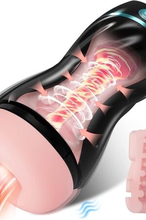 Automatic Sucking Male Masturbators - Upgraded 7 Vibration & Suction Hands Free Male Stroker with 3D Realistic Textured, Blowjob Toy Mens Masturbators Adult Male Sex Toys for Men (Z-Flash)