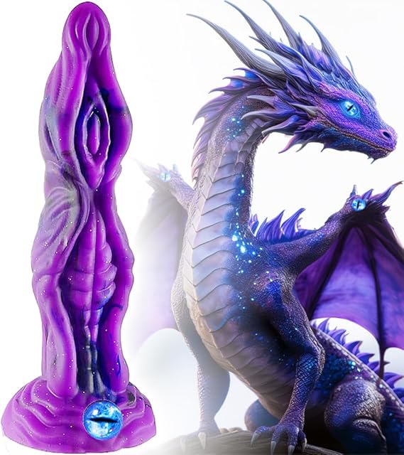 Fantasy Dildo Huge Monster Dildos U & G-spot Big Dragon Dildo with Suction Cup, Long Anal Plug Adult Sex Toys & Games for Women Men Couples (Enigma Eye)
