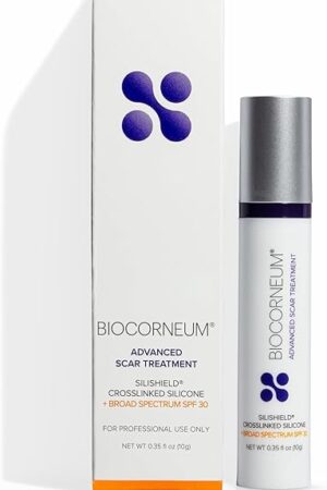 Biocorneum Advanced Scar Treatment with Silishield? & SPF 30 10g ? Made in the USA, Fast-Drying, Silicone Scar Gel - Surgeon Recommended for New & Old Scars - Suitable for Children Over 6 Months